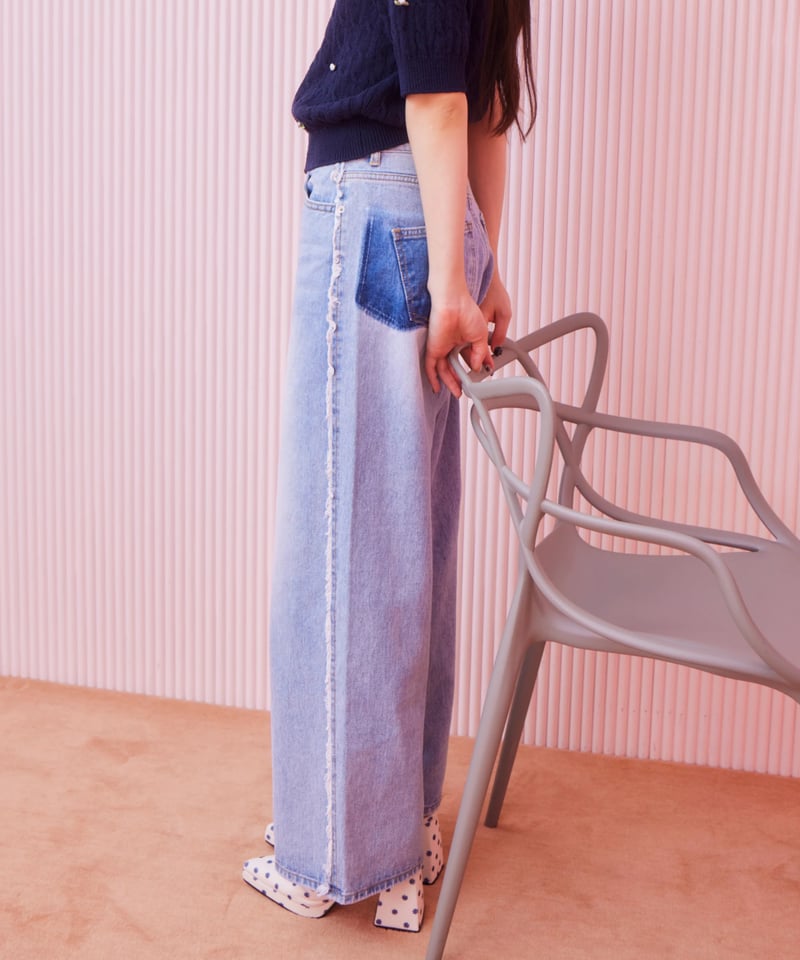 tis様❁専用ページ side line wide denim pants | The Girls Society