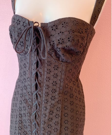 lace corset dress BLACK