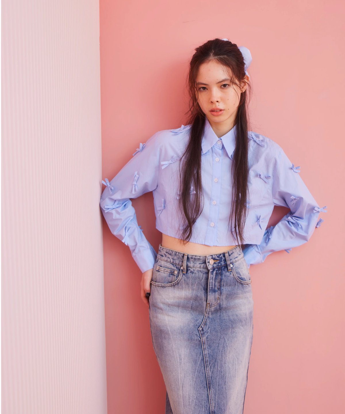 jiltu ブルー　ribbon tee Tシャツ　1size jiltu ブルー ribbon tee Tシャツ