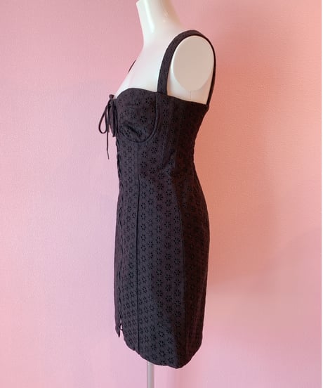 lace corset dress BLACK