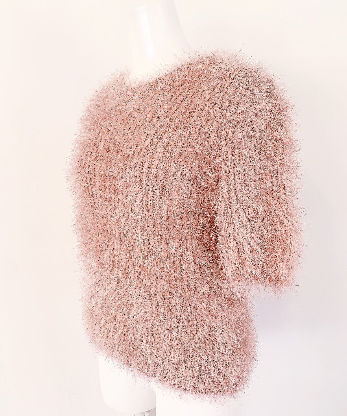 Light pink faux glitter CL knit , 260 gsm, 1 yard – www.