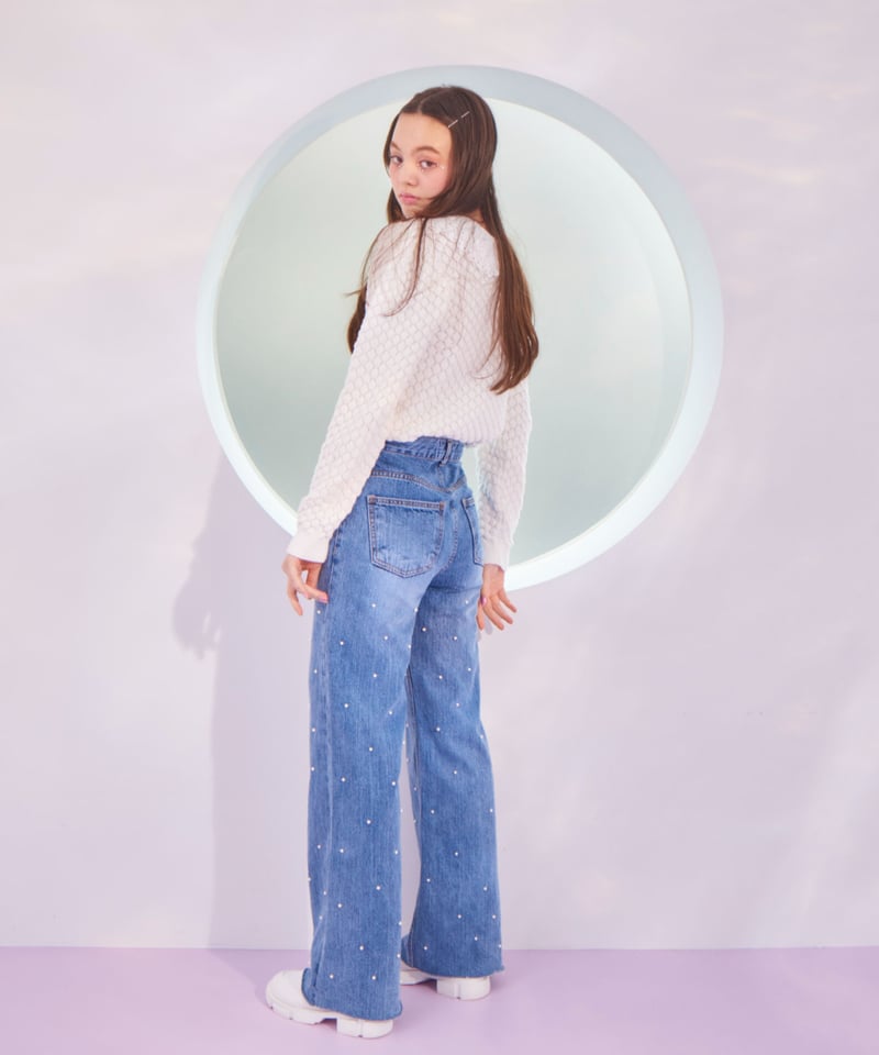 pearl wide denim pants | The Girls Society