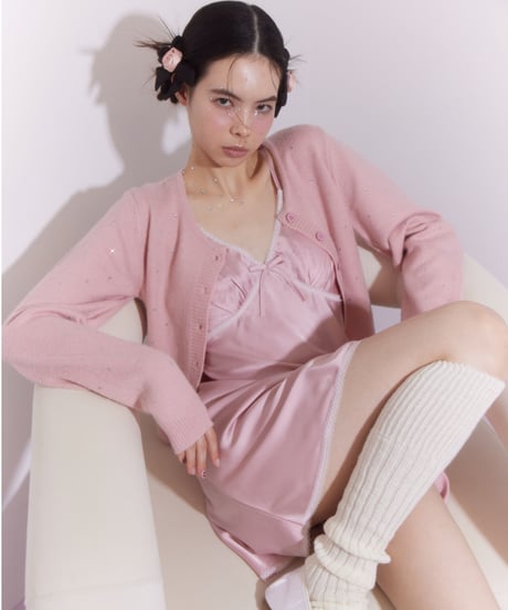 ガールズソサエティ✨ arm warmer knit dress PINK