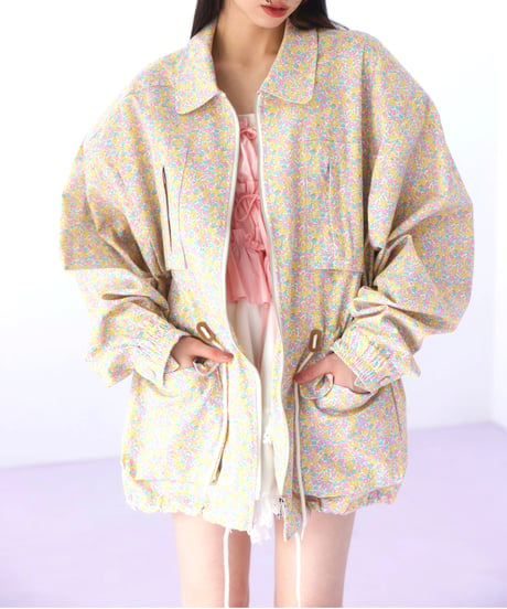 flower print jacket YELLOW