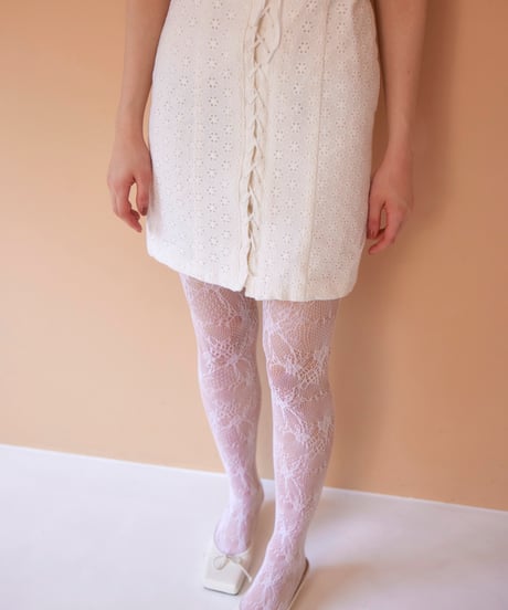 lace corcet dress WHITE
