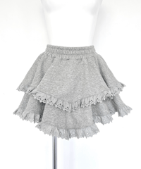 sweat frill mini skirt GRAY | The Girls Society