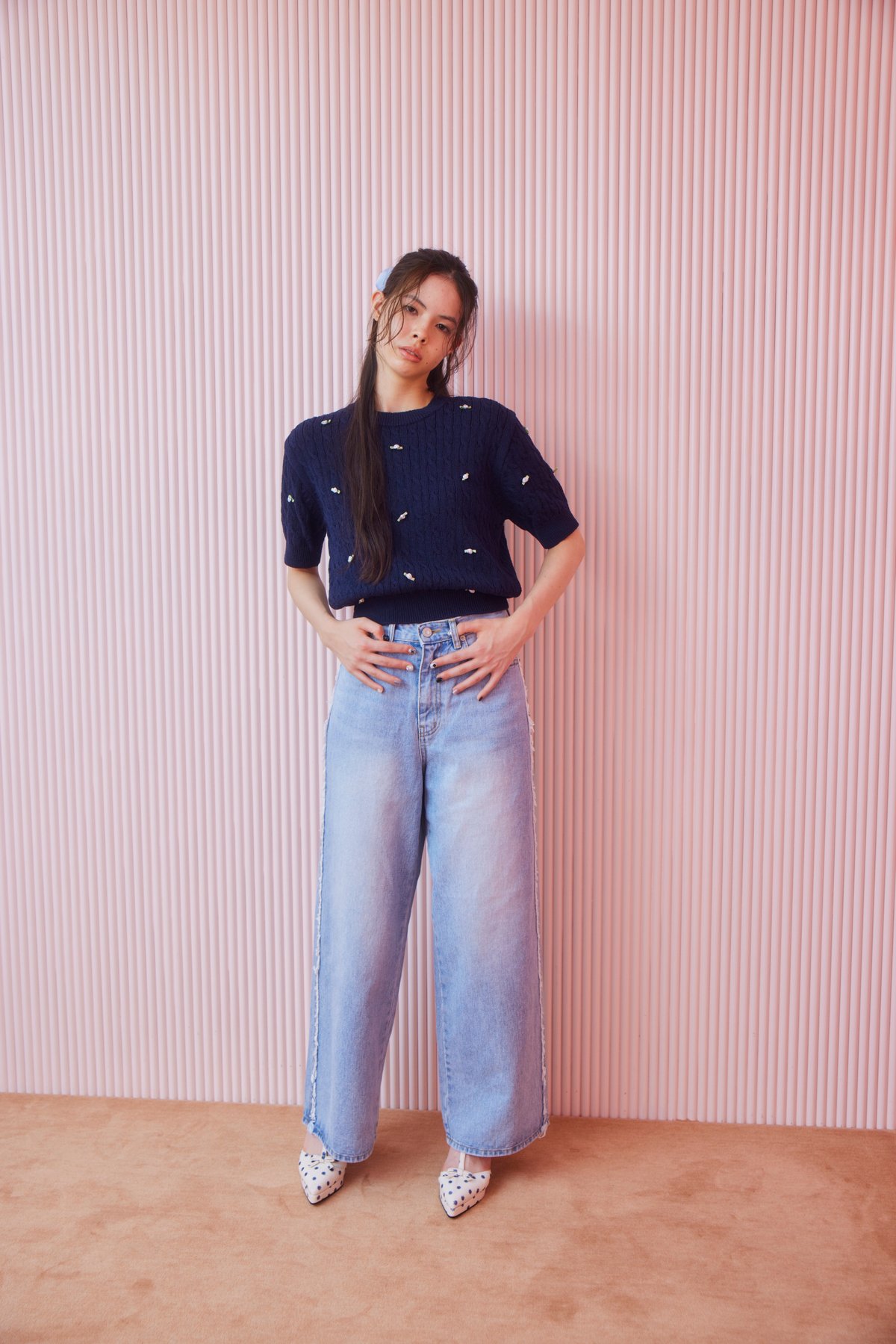 パンツ archive center line wide denim pants パンツ archive center line wide denim pants セール】Denim