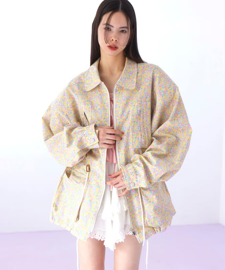 flower print jacket YELLOW