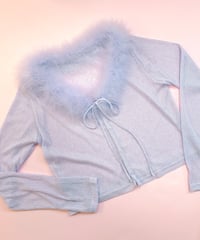 feather sheer cardigan PURPLE