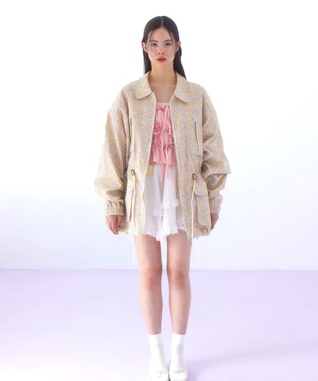 flower print jacket YELLOW