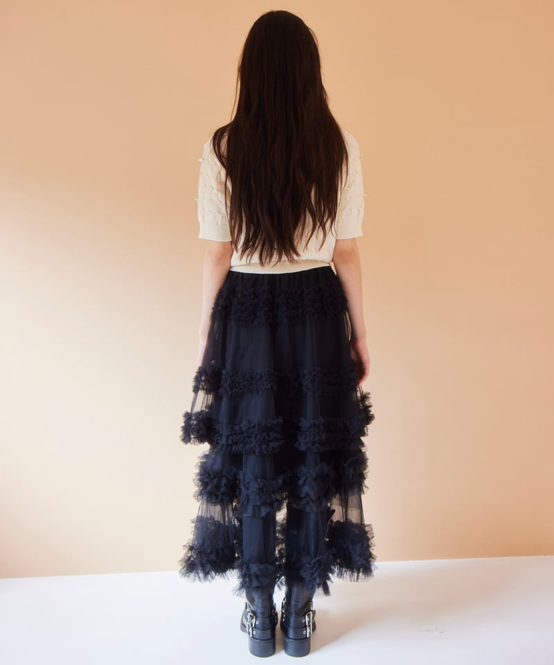tutu frill long skirt BLACK | The Girls Society tutu frill long skirt BLACK | The Girls Society