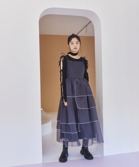 ご容赦下さいませThe girls society lace shirring dress - ロング