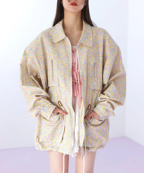 flower print jacket YELLOW