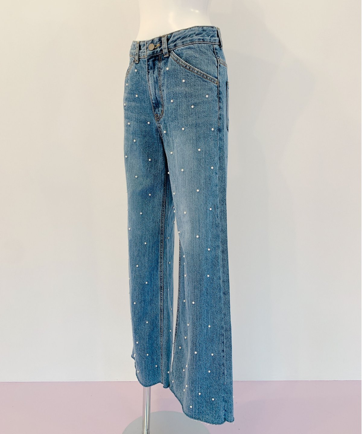 pearl wide denim pants | The Girls Society