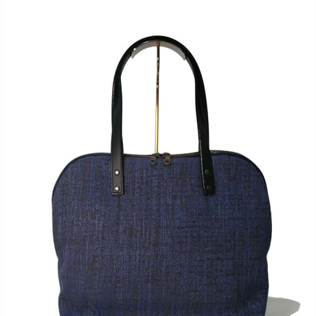 SUI Plus Bags　ラウンドトートバッグ　No.13　CELL紋様　紺地　一点物