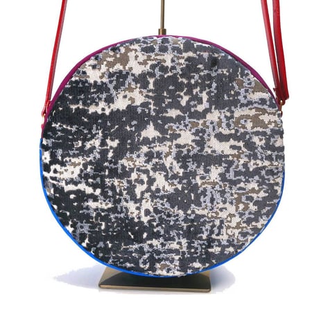 SUI Plus Bags　まんまるバッグ　No.29　モンステラ紋様　一点物