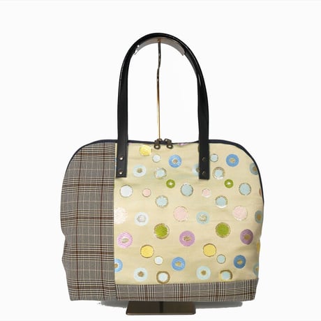 SUI Plus Bags　ラウンドトートバッグ　No.2　水玉紋様　一点物
