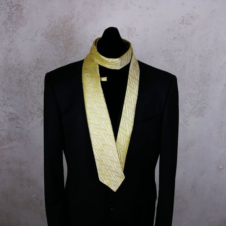 TIE YOUR TIE×西陣岡本　セッテピエゲ　網代紋様 G 白緑金 / Ajiro G