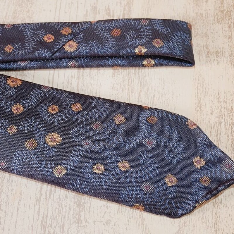 TIE YOUR TIE×西陣岡本 セッテピエゲ 唐草に小花UN紋様 I 黒