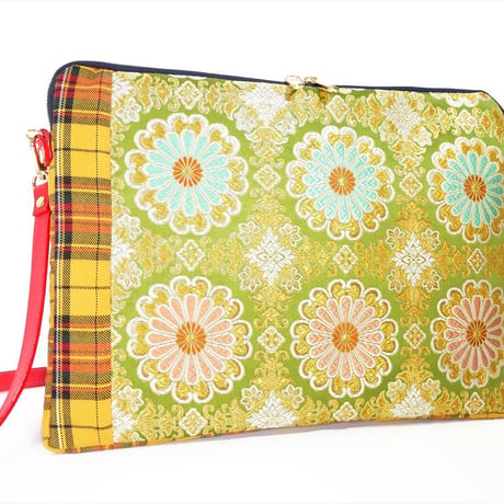 SUI Plus Bags　しかくバッグ（13インチPCバッグ）　No.28　唐花紋様　一点物