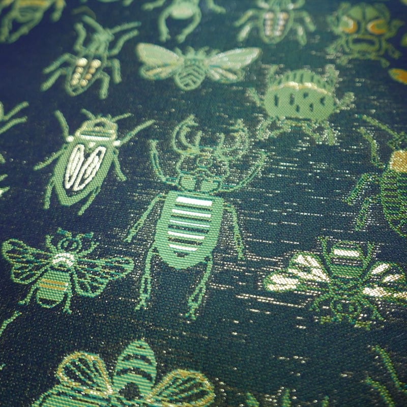 西陣織 金襴 絹織物 虫紋様4 約一尺 | 西陣岡本