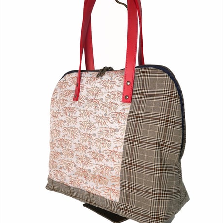 SUI Plus Bags　ラウンドトートバッグ　No.6　珊瑚紋様　一点物