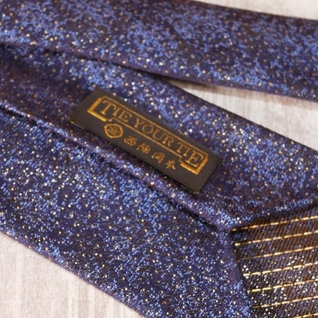 TIE YOUR TIE×西陣岡本　セッテピエゲ　ピンドット紋様　黒漆 A　紺/ Pindots Black lacquer A