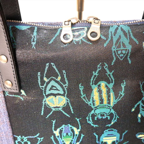 SUI Plus Bags　ラウンドトートバッグ　No.17　虫紋様黒漆　一点物