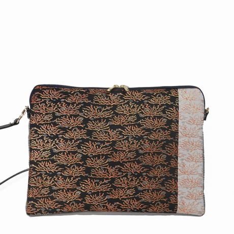 SUI Plus Bags　しかくバッグ（13インチPCバッグ）　No.19　珊瑚紋様　一点物