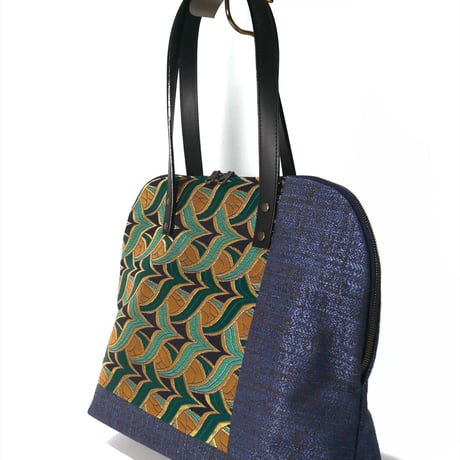 SUI Plus Bags　ラウンドトートバッグ　No.14　つばめ矢紋様　一点物