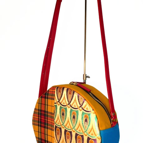 SUI Plus Bags　まんまるバッグ　No.17　羽かさね紋様　一点物