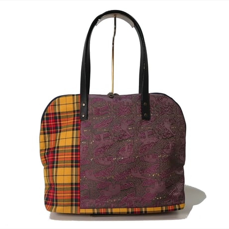 SUI Plus Bags　ラウンドトートバッグ　No.26　アフリカ紋様　一点物