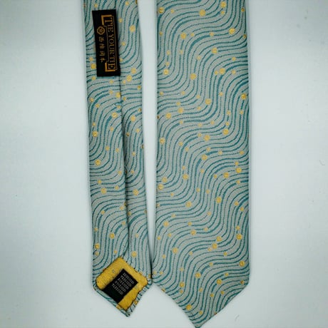 TIE YOUR TIE×西陣岡本　セッテピエゲ　水紋C D 白青金 / Water crest D