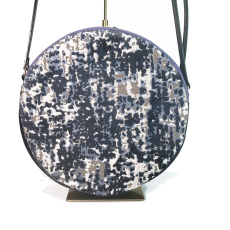 SUI Plus Bags　まんまるバッグ　No.7　ネオン紋様青　一点物