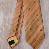 TIE YOUR TIE×西陣岡本　セッテピエゲ　ストライプ＆フラワー紋様　L　白茶茶桃 / Stripe & Flower L