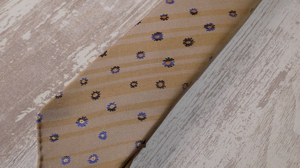 TIE YOUR TIE×西陣岡本 セッテピエゲ ストライプ＆フラワー紋様