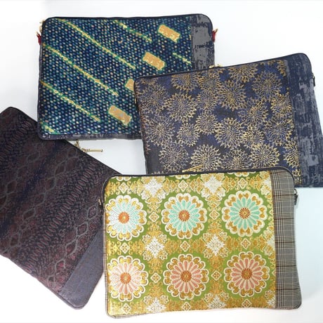SUI Plus Bags　しかくバッグ（13インチPCバッグ）　No.8　古都唐花　一点物
