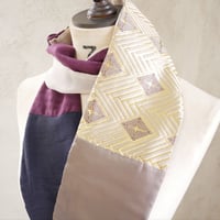 きらめくターバン　Live Turban　ニシジーナ＆ニシジーノ　白茶地　菱つなぎ紋様　34