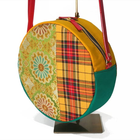 SUI Plus Bags　まんまるバッグ　No.20　唐花紋様　一点物