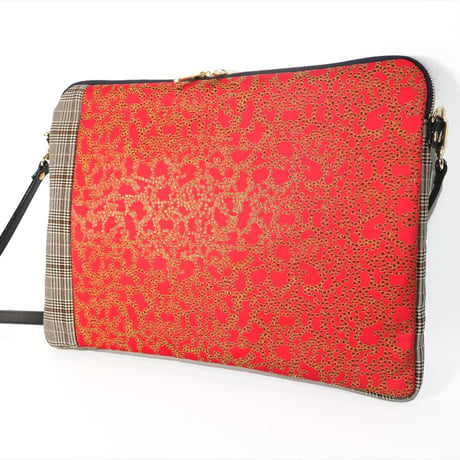 SUI Plus Bags　しかくバッグ（13インチPCバッグ）　No.25　Cell紋様　一点物