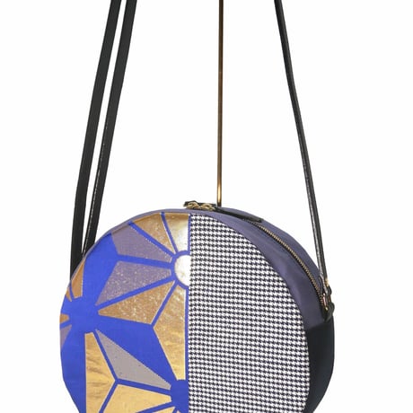 SUI Plus Bags　まんまるバッグ　No.15　麻の葉紋様大　一点物