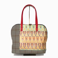 SUI Plus Bags　ラウンドトートバッグ　No.3　羽かさね紋様　一点物