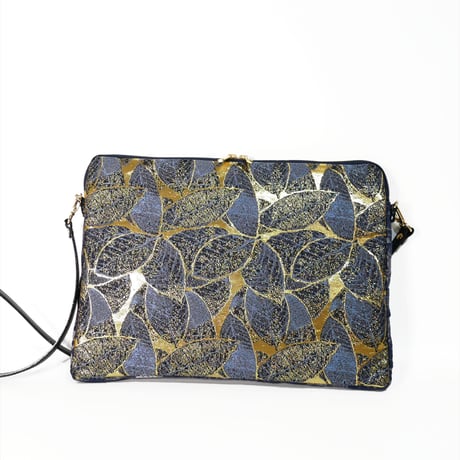 SUI Plus Bags　しかくバッグ（13インチPCバッグ）　No.17　葉脈紋様　一点物