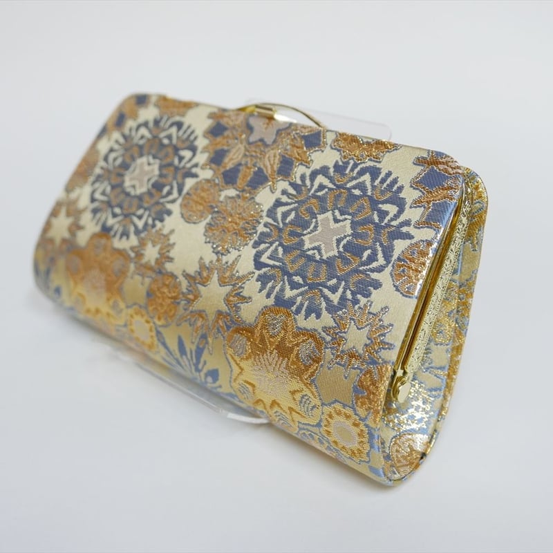 全正絹 西陣織 金襴 雪輪紋様 クラッチバッグA | 西陣岡本