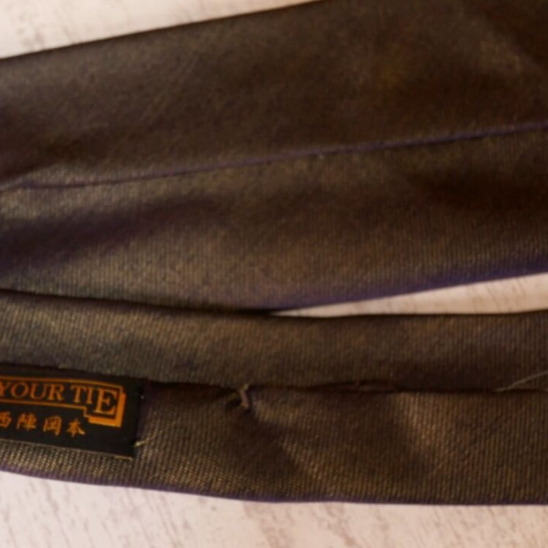 TIE YOUR TIE×西陣岡本 セッテピエゲ Solid B 紺地 黄 絹100％ |