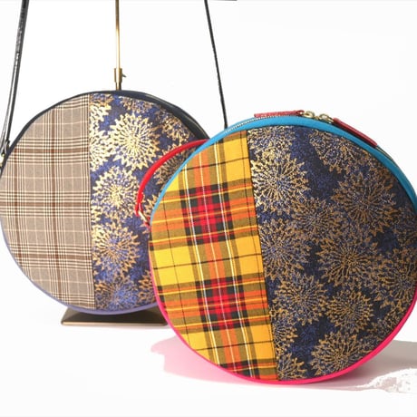 SUI Plus Bags　まんまるバッグ　No.12　古都唐花紋様　一点物