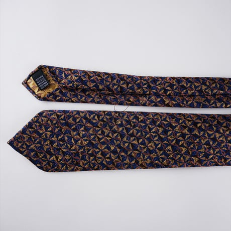 TIE YOUR TIE×西陣岡本　セッテピエゲ　 麻の葉紋様 A 濃紺桃 / Hemp leaf A