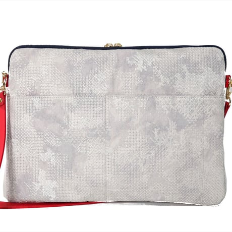 SUI Plus Bags　しかくバッグ（13インチPCバッグ）　No.18　珊瑚紋様　一点物
