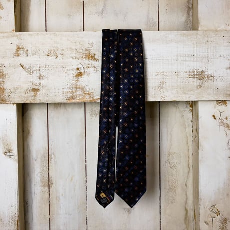 TIE YOUR TIE×西陣岡本　セッテピエゲ　正倉院紋様 黒漆 D 濃紺 / Shosoin Black lacquer D