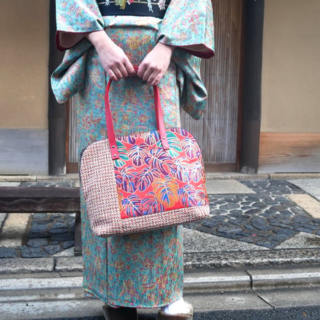 SUI Plus Bags　ラウンドトートバッグ　No.29　しずく紋様　一点物